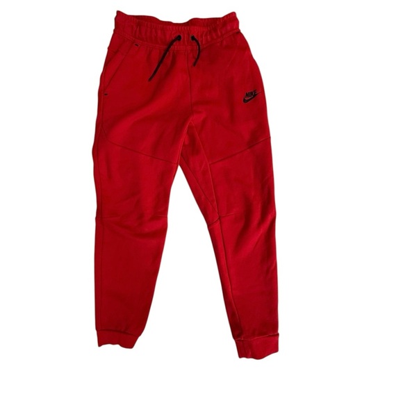 Nike Kids Fleece Joggers – Red & Black | Size Large - Picture 2 of 5